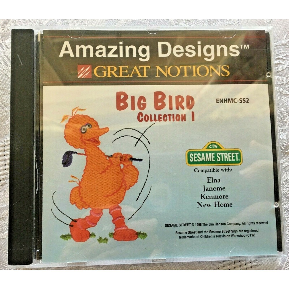 Vtg Amazing Designs Embroidery Memory Card BIG BIRD Collection I Sesame Street